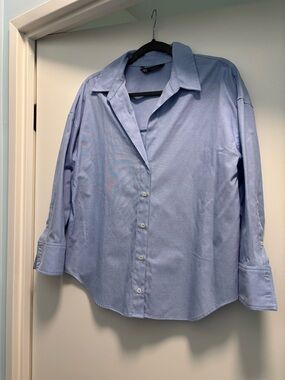 Zara Light Blue Casual Button-Down Shirt